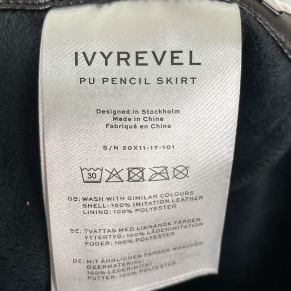 ASOS Ivyrevel PU Midi Pencil Skirt size 4 black - Picture 12 of 16